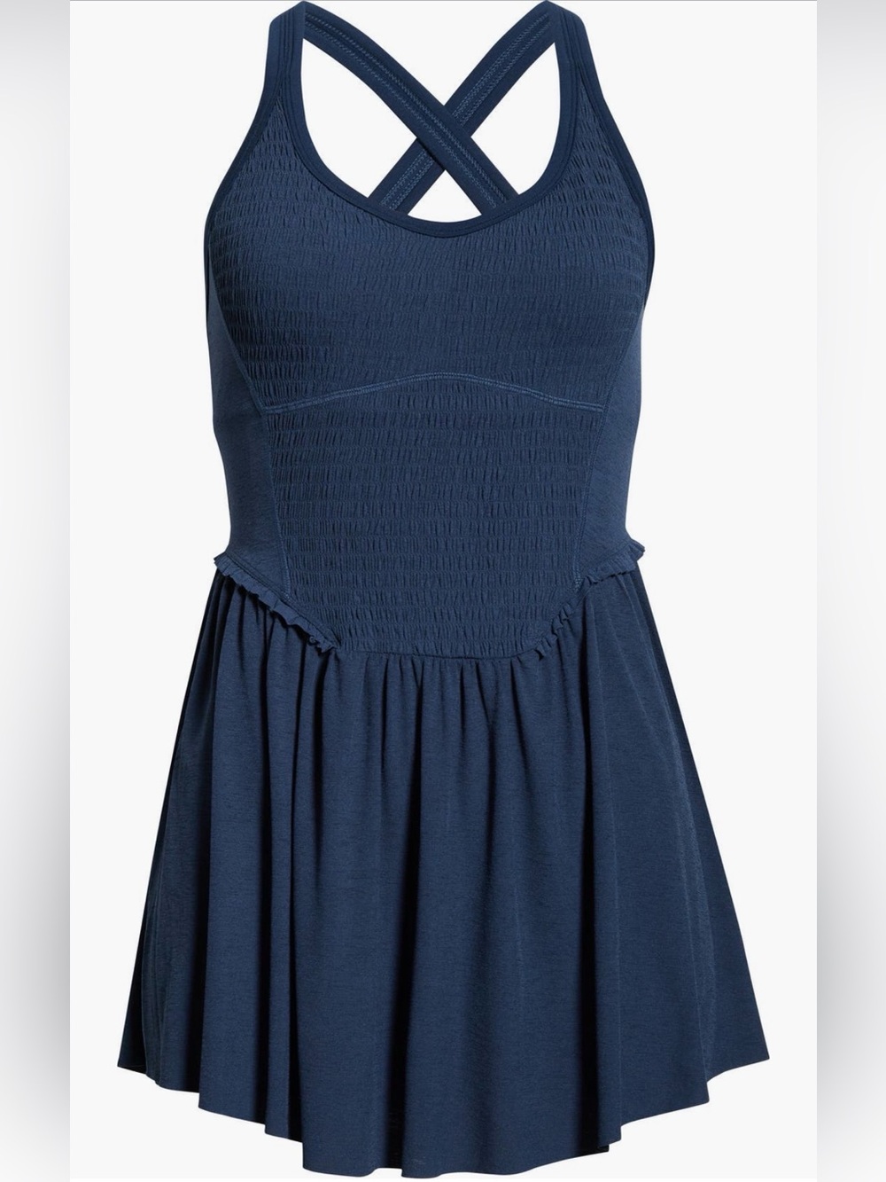 FP Movement by Free People Navy Blue Crossback Skater Dress